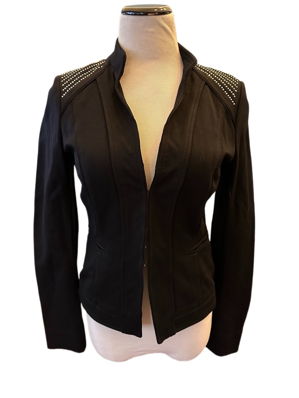 New! White House Black Market Fitted Jacket Black Sz 6